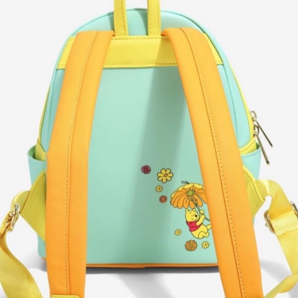 New Loungefly Disney Winnie the Pooh Yellow Flowers Mini Backpack 💚 - Picture 4 of 6